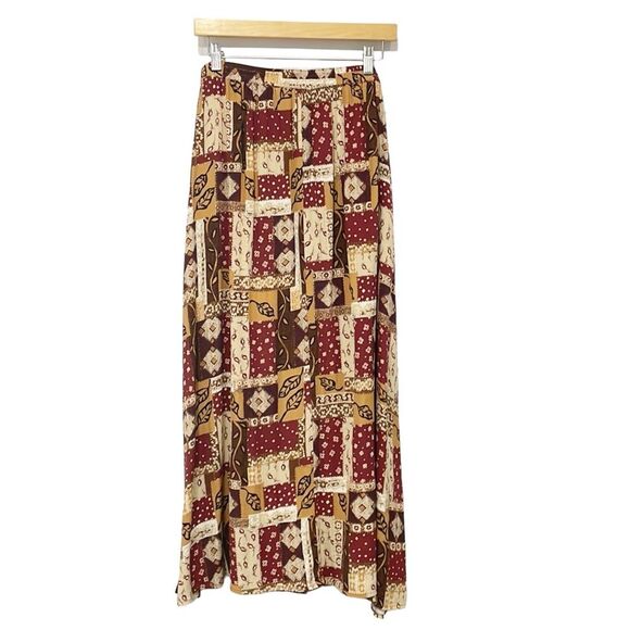 Woolrich Vintage Midi Maxi‎ Floral Rayon Full Front Button Down Elastic Waist - Picture 3 of 8